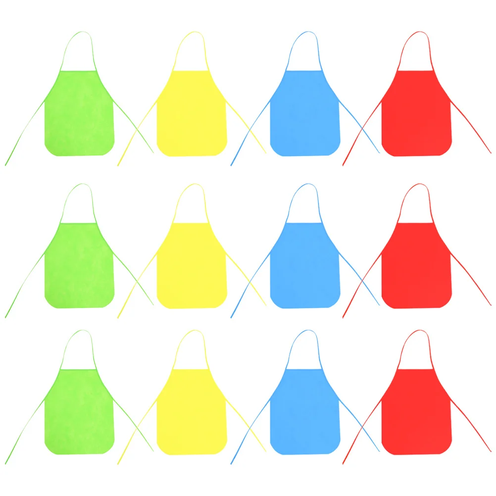 

12Pcs Apron Disposable Non-Woven Painting Aprons for Baking Cooking Drawing Crafting Activities Aprons