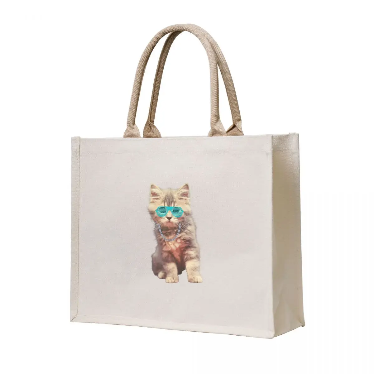 

80's Kitten Tote Bag reusable grocery bags bags luxury women large size bags