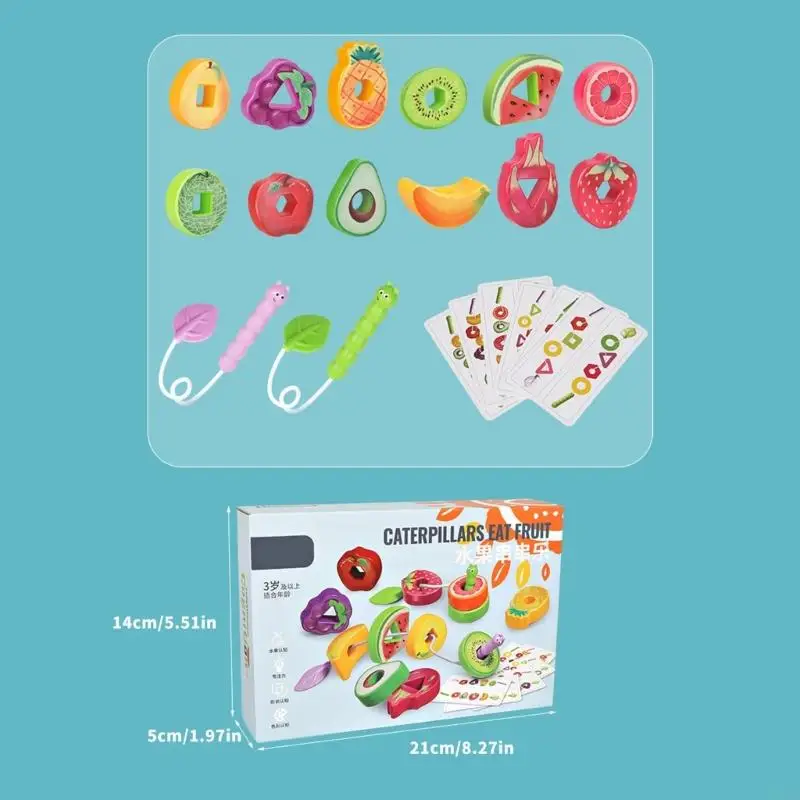 Giocattolo educativo Set corde frutta colorate per bambini che sviluppano capacità motorie, creatività e apprendimento