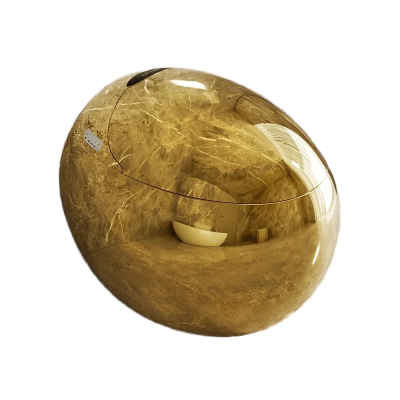 

Luxury smart toilet bathroom smart automatic egg-shaped gold ceramic color toilet seat cover