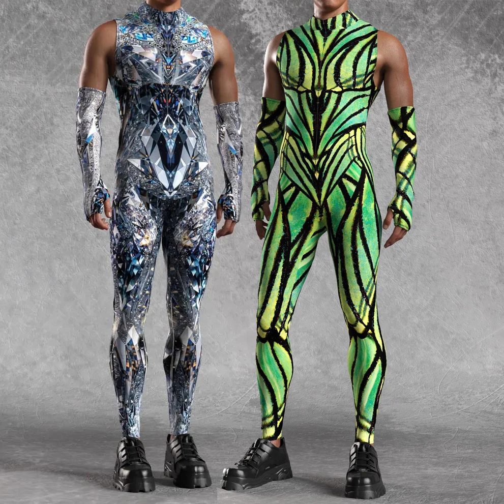 

Мужской боди в стиле стимпанк с 3D принтом, праздничный костюм зентай на Хэллоуин, карнавал, вечеринка, сценический комбинезон для ролевых игр, костюм