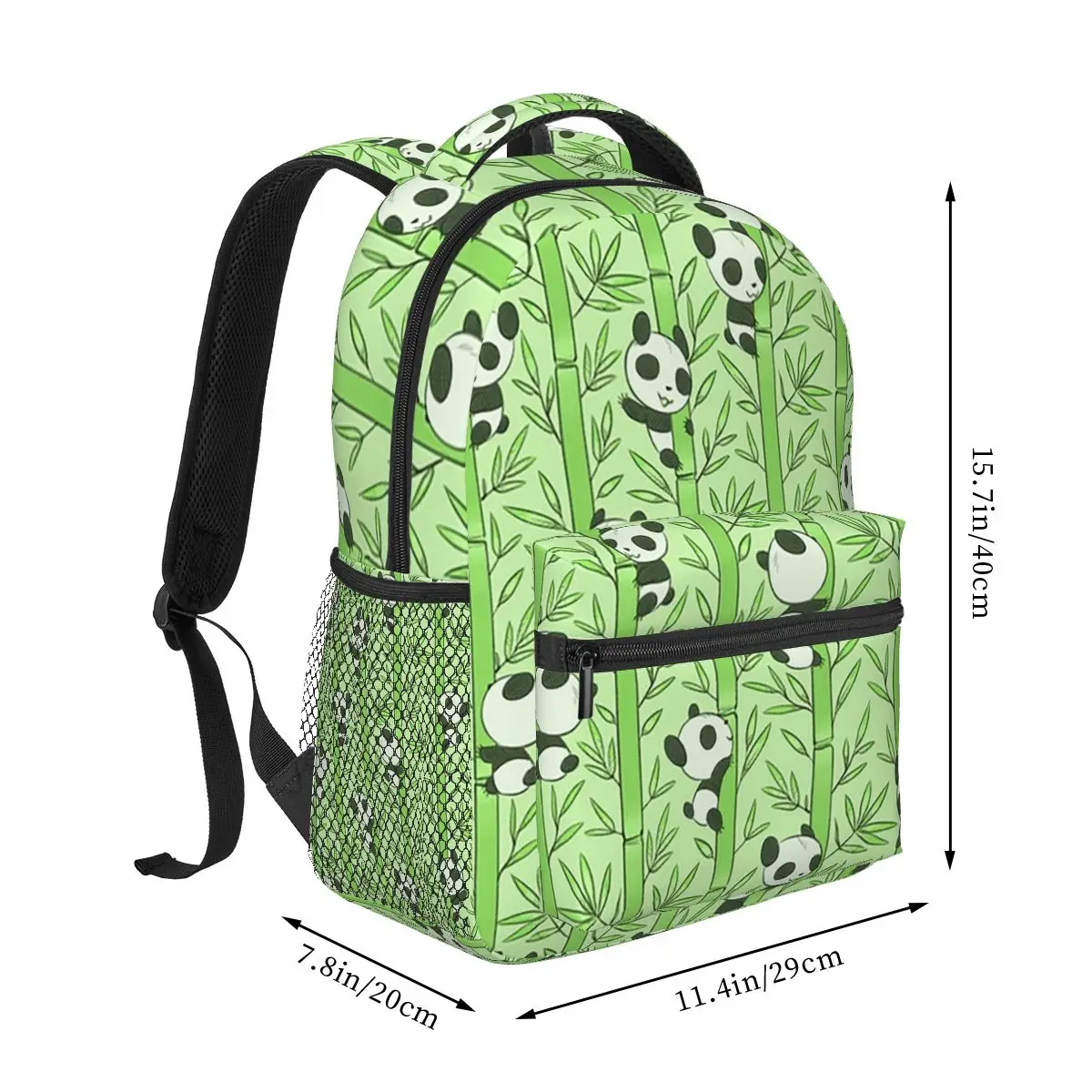 Cartoon Panda And Bamboo Pattern Student Backpack School Bag Hiking Travel Daypack for Boys Girls Fashion Bookbag Shoulder Bags