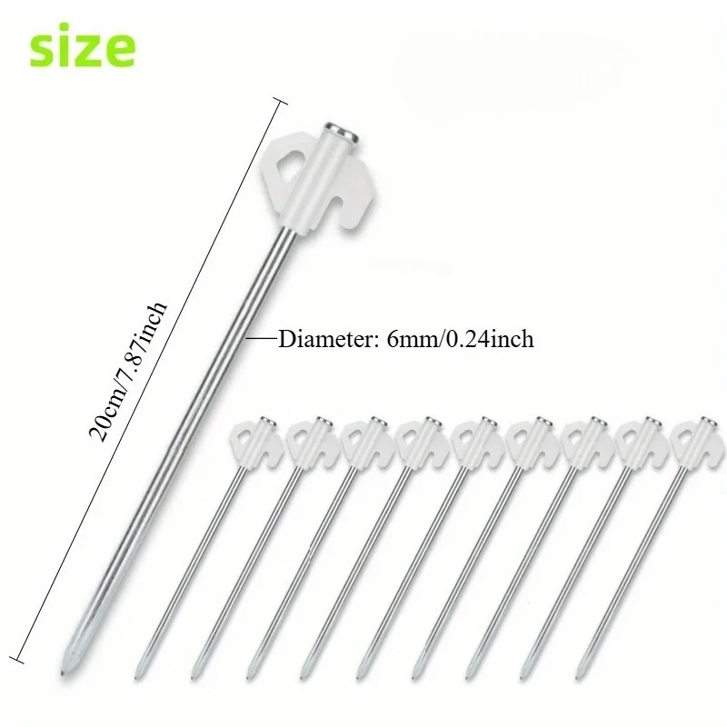 Luminous Tent Pegs Glow in Dark Heavy Duty Galvanized Steel Stakes Anti Rust Ground Nails Hook Outdoor Camping Tent Accessories