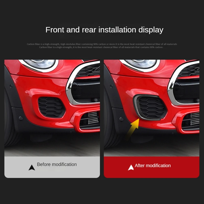 Car Front Bumper Side Air Vent Trim Dry Fog Light Lamp Hood Intake Frame Grille Spoiler For F56 Mini Cooper S