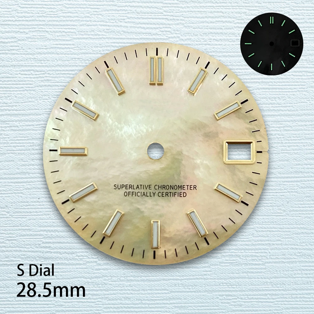 28.5mm S Logo Shell Dial Fit NH35/NH36/4R/7S Japanese Movement High-Quality Dial Watch Modified Accessories
