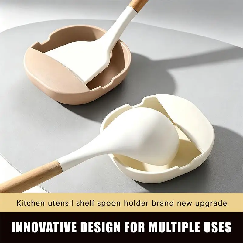 Spatula Holder Non Slip Heat Resistant Spoon Rest Ladle Rack Stable Snack Plate Cooking Utensil Storage Organizer Kit Sets