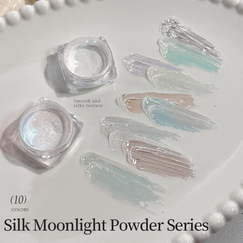 كانيوم أورورا لؤلؤة بيضاء الأظافر مسحوق ضوء القمر فرك على مسحوق مرآة الكروم الصباغ لمسمار الفن صالون مانيكير الديكور #4