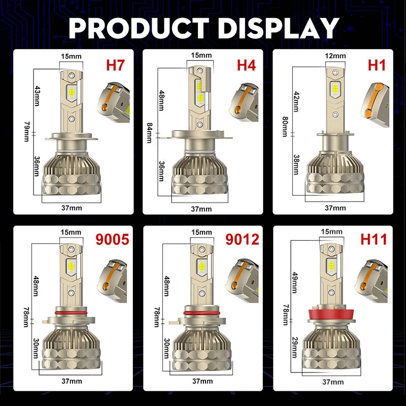 Lâmpada LED Canbus H7 30000LM Plug-N-Play para Faróis de Carro 6000K — foto 6