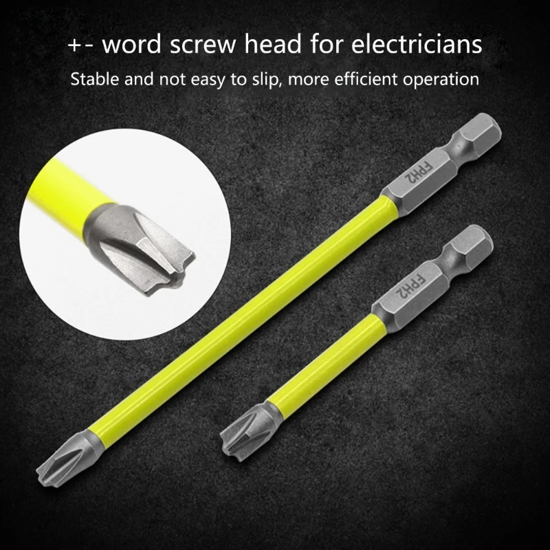 5Pcs Strong Magnetic Cross Flat Head Screwdriver Bit 65mm 110mm Electric Screw Driver Drill Bit Screwdriver Bit Set