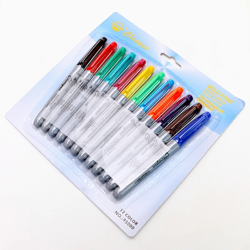 12 Pcs/box Tattoo Waterproof Transfer Pen Professional Tattoo Transfer Skin Marker Pen For Makeup Tattoo Accessories