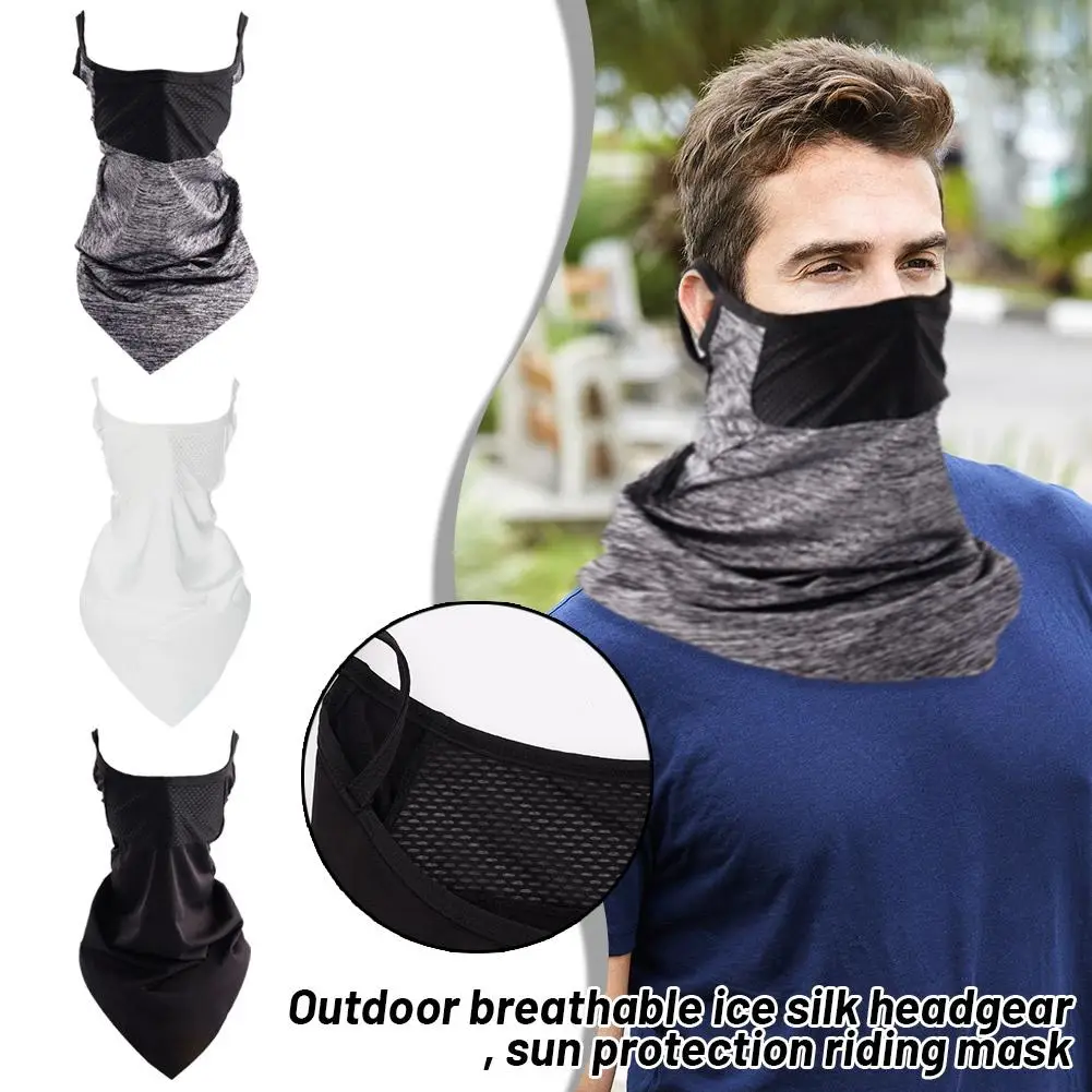 

Новинка, 1 шт., велосипедный мотоциклетный чехол для лица, мужской ледяной шелк, велосипедные уши, треугольные летние висячие весенние I6x6