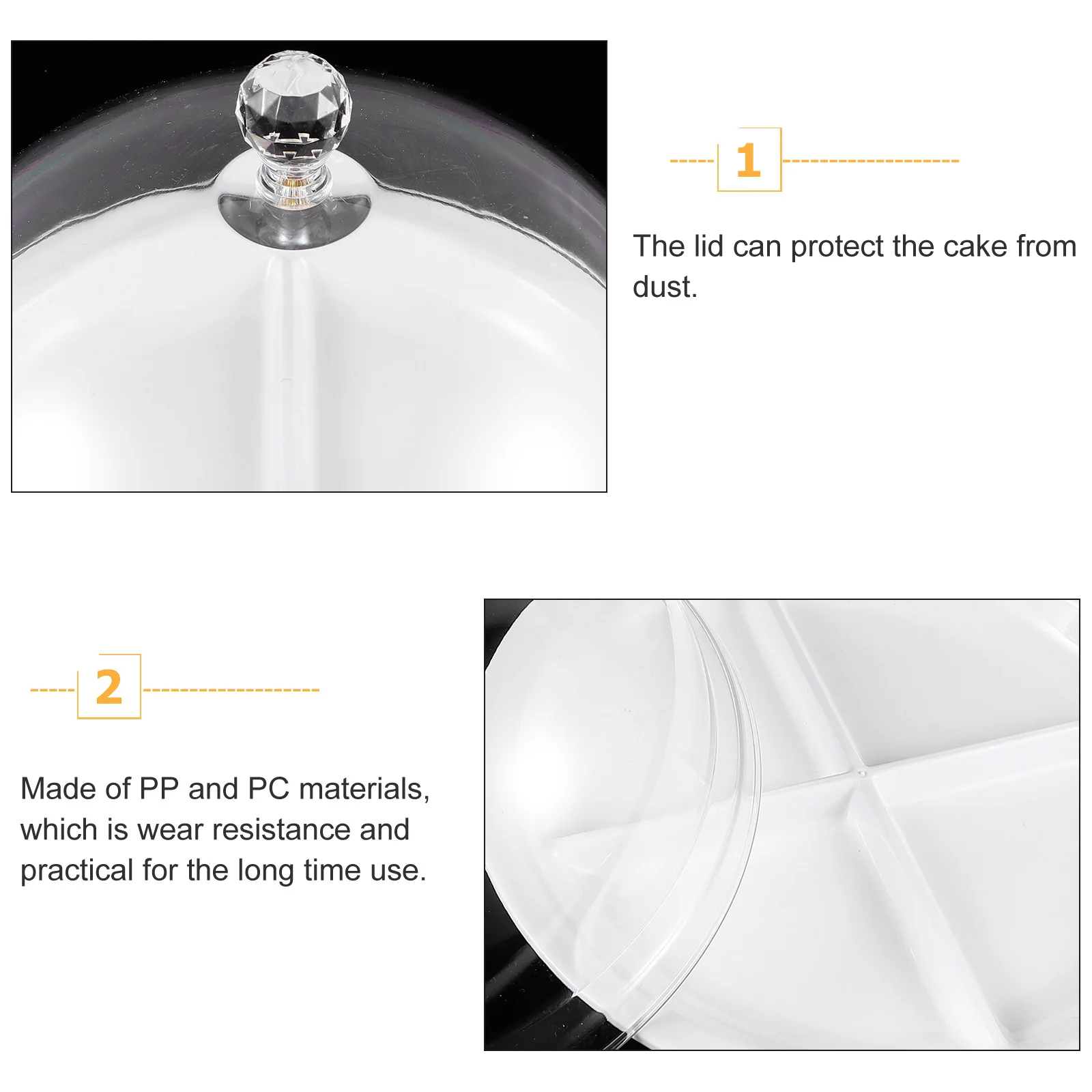 

Cake Stand Fruit Snack Tasting Plate Bride Serving PC Large Party Platter with Lid