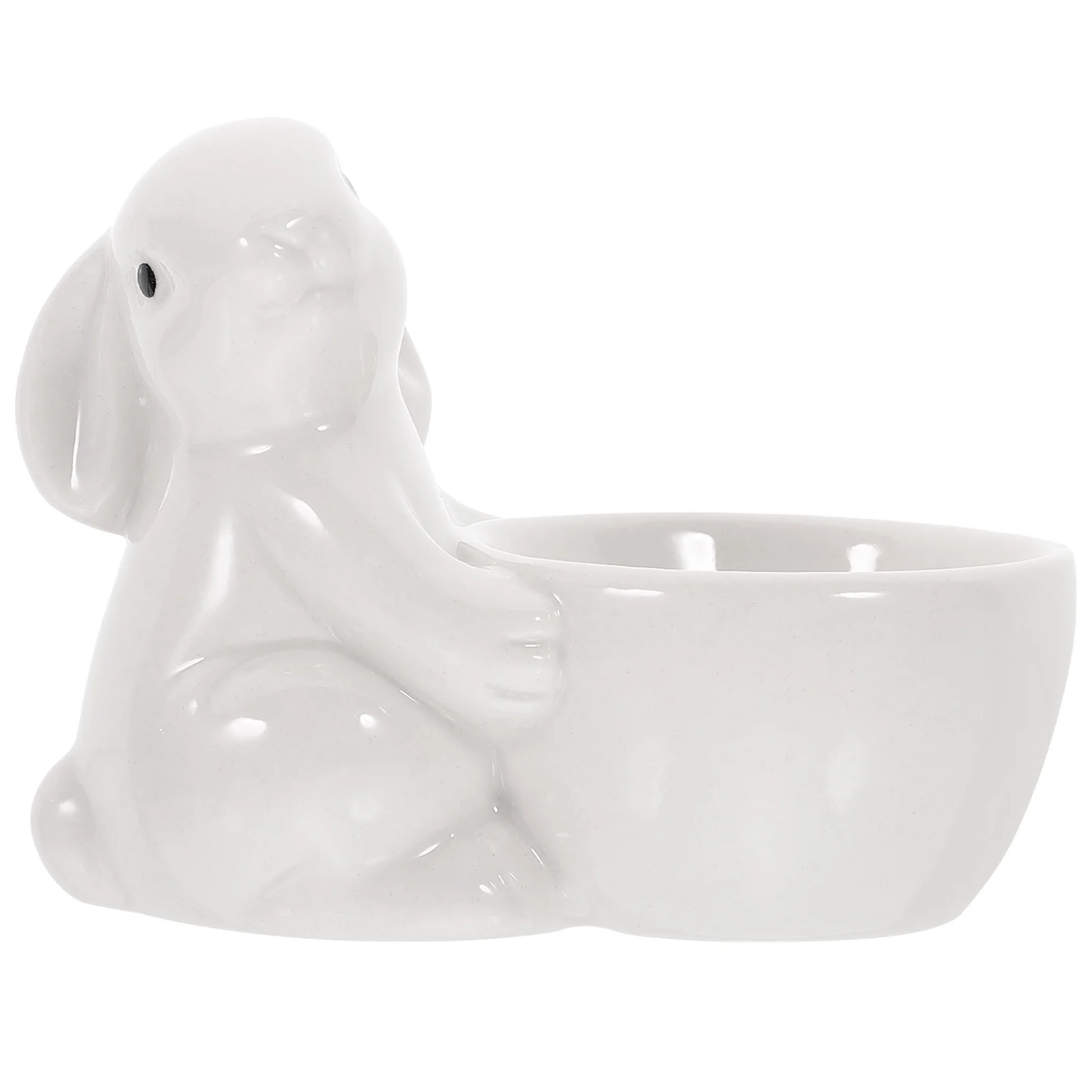 

Ceramic Egg Cup Bunny Shape Decorative Egg Holder Desktop Organizer Adorable Rabbit Design Easter Decoration Easter Decoration