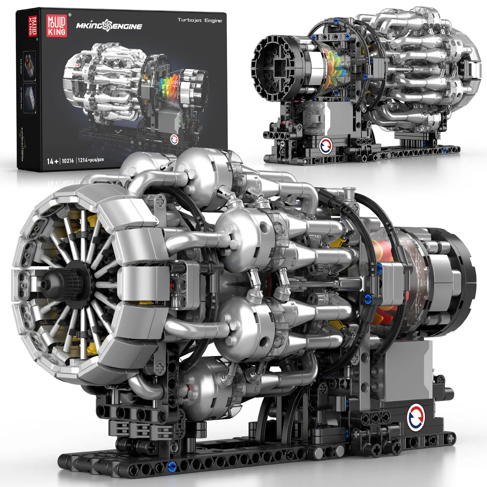 

Mold King 10216 модель турбонатного двигателя, кирпичи-1214 шт., строительный комплект «сделай сам», STEM, рождественский подарок для подростков и любителей авиации