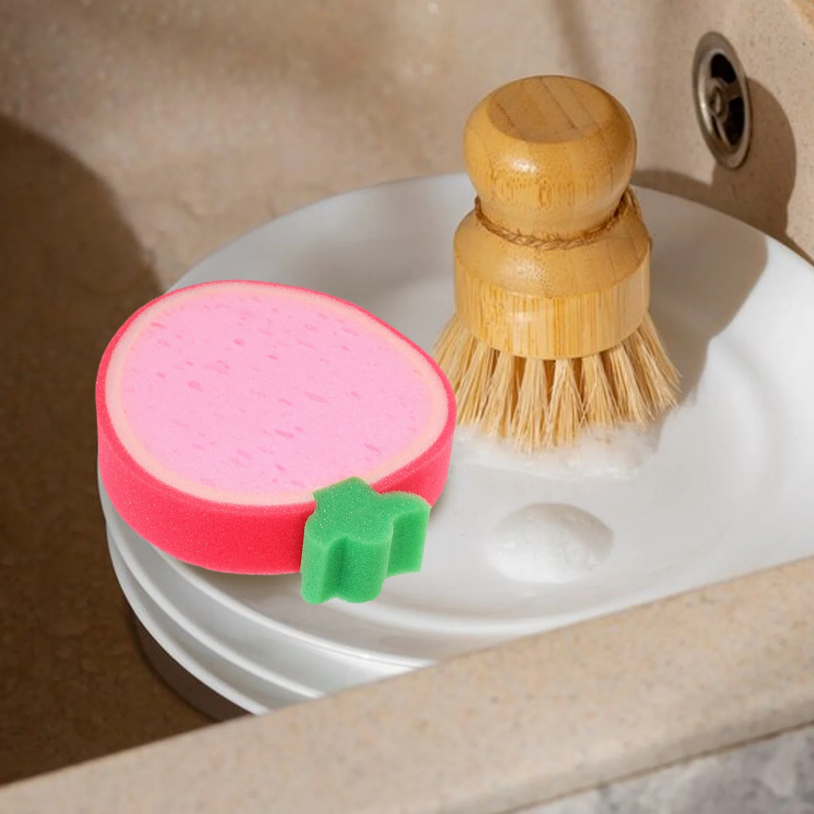 

12pcs Fruit Pattern Thick Kitchen Cleaning Sponge Strawberries Mangos Dish Washing Scrubbing Non Scratch Foam