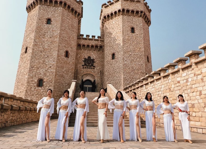 

Комплект для танца живота для женщин: сетчатые топы с длинными рукавами и длинная юбка, 2 предмета, тренировочный набор, одежда для восточных танцев живота