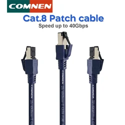 Comnen cat8 ethernet kabel rj45 0,2-10m 40gbps 2000mhz cat 8 netzwerk pvc internet lan kabel für laptops ps 4 router rj45