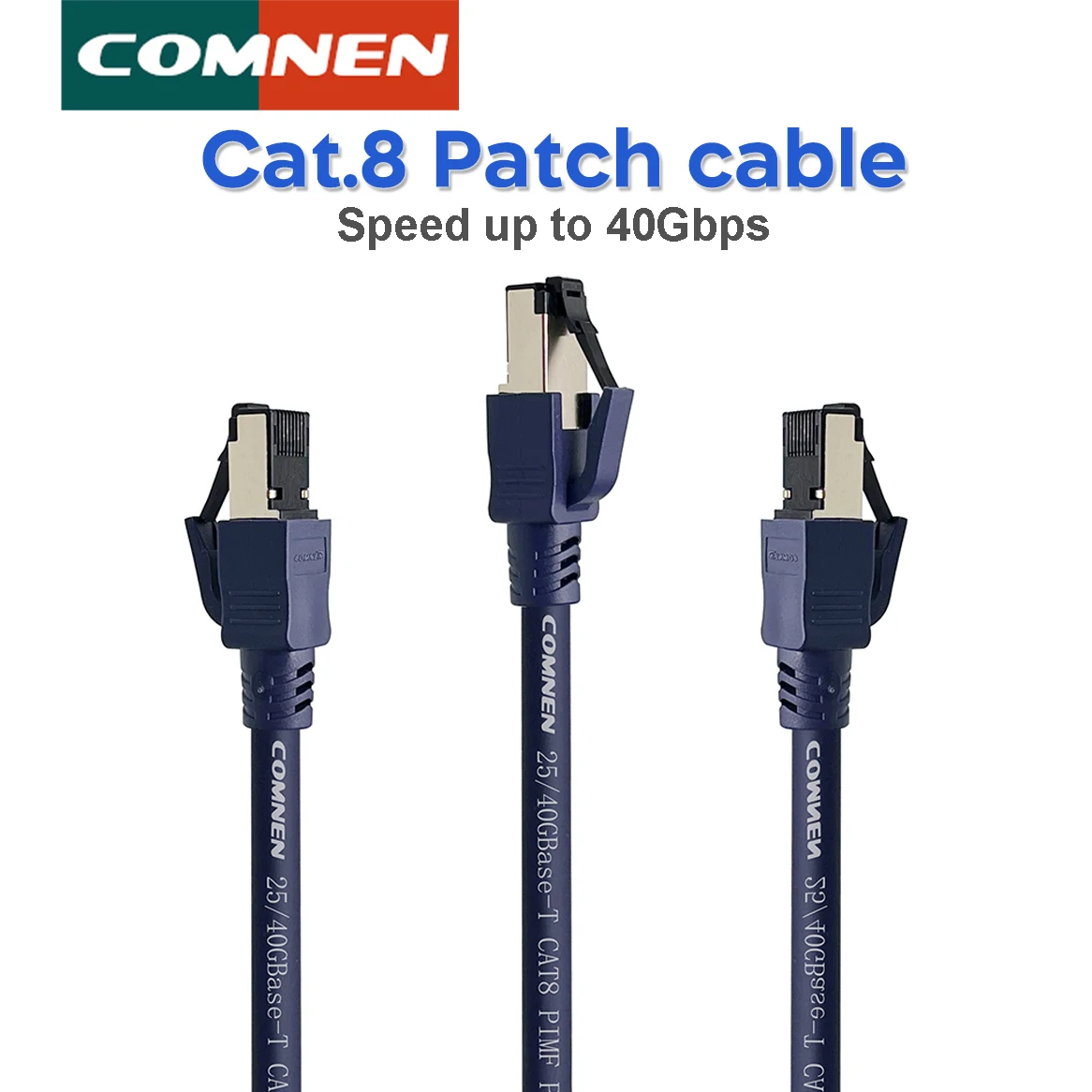 COMNEN CAT8 Ethernet Cable Rj45 0.2-10m 40Gbps 2000MHz CAT 8 Networking PVC Internet Lan Cord for Laptops PS 4 Router RJ45