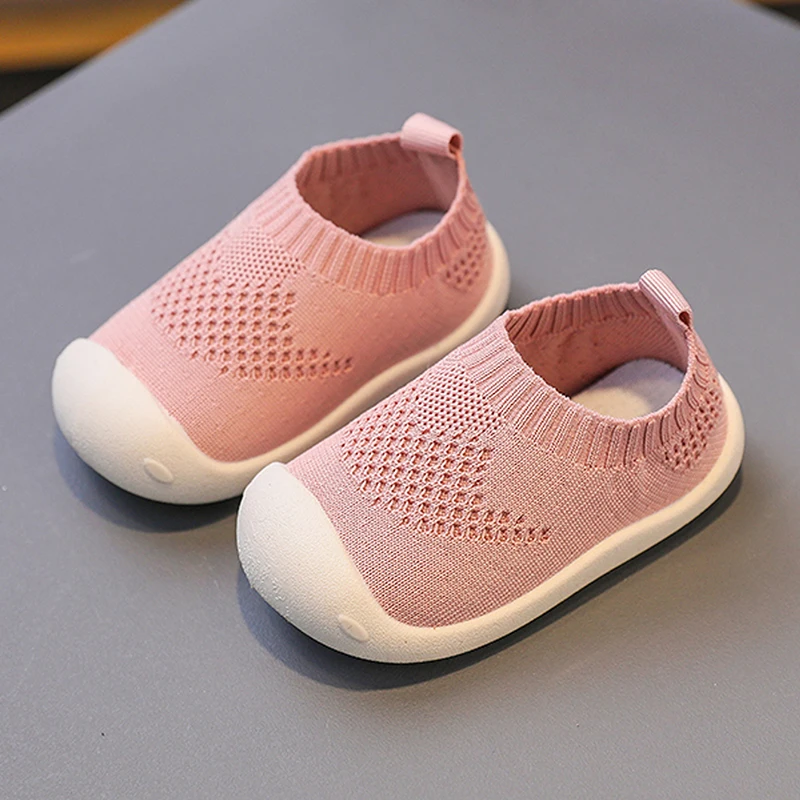 Spring Summer Unisex Toddler Slip-on Shoes Baby Girls Boys Casual Mesh Sneaker Soft Bottom Anti-slip Baby 0-3T First Walker