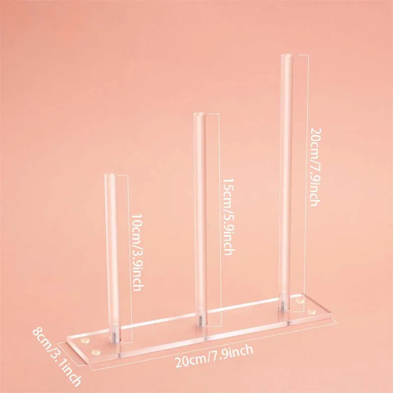 Acrylic Headband Holder Stand Transparent 3-Tier Scrunchie Storage Stand Headband Holder Organizer Bracelets Hair Rings Holder