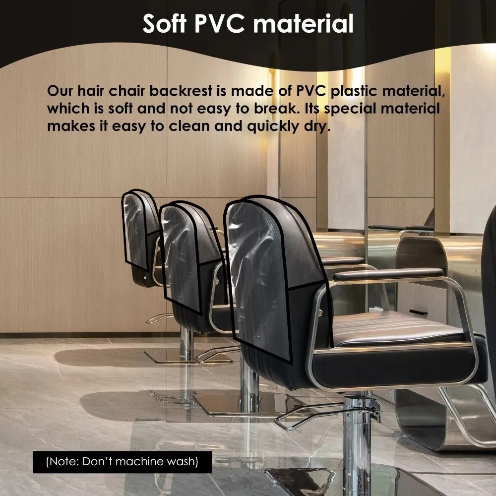 Universal PVC Salon Chair Cover Clear Round Chair Back Covers Soft Waterproof Barber Chair Back Covers Protector Covers