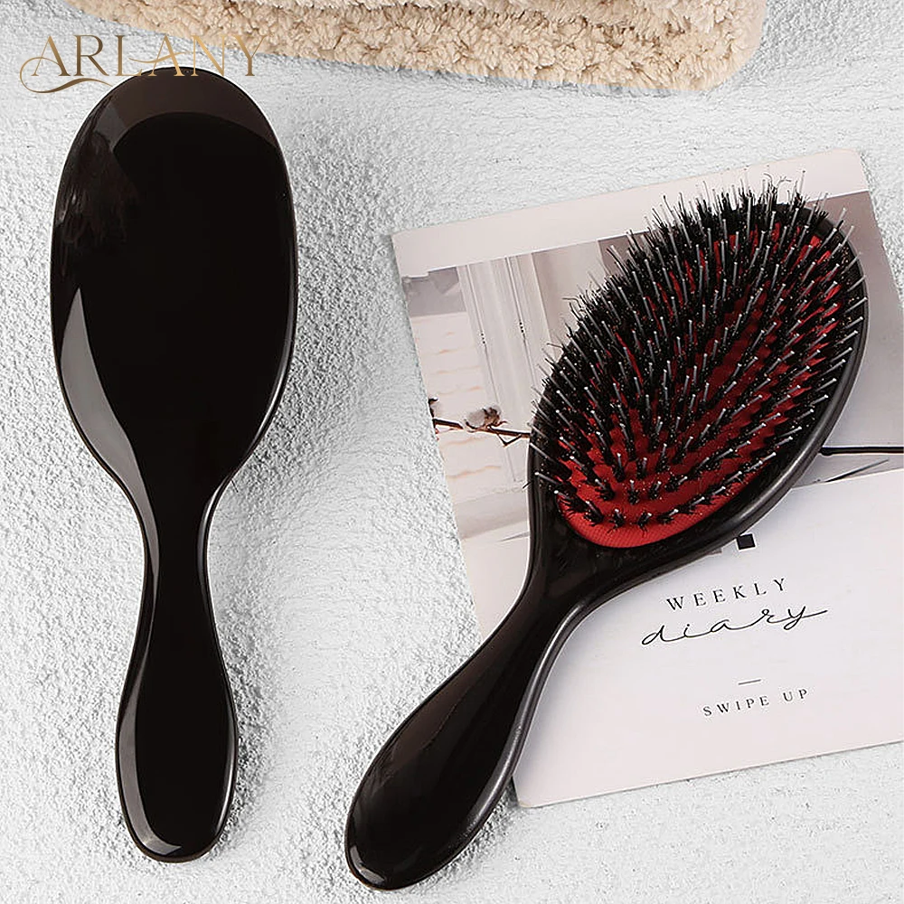 ARLANY-Brosse à Cheveux en Poils de Sanglier, Peigne de Énergie à Dents en Nylon, Outil de Coiffure, Accessoires de miles, Extensions Capillaires