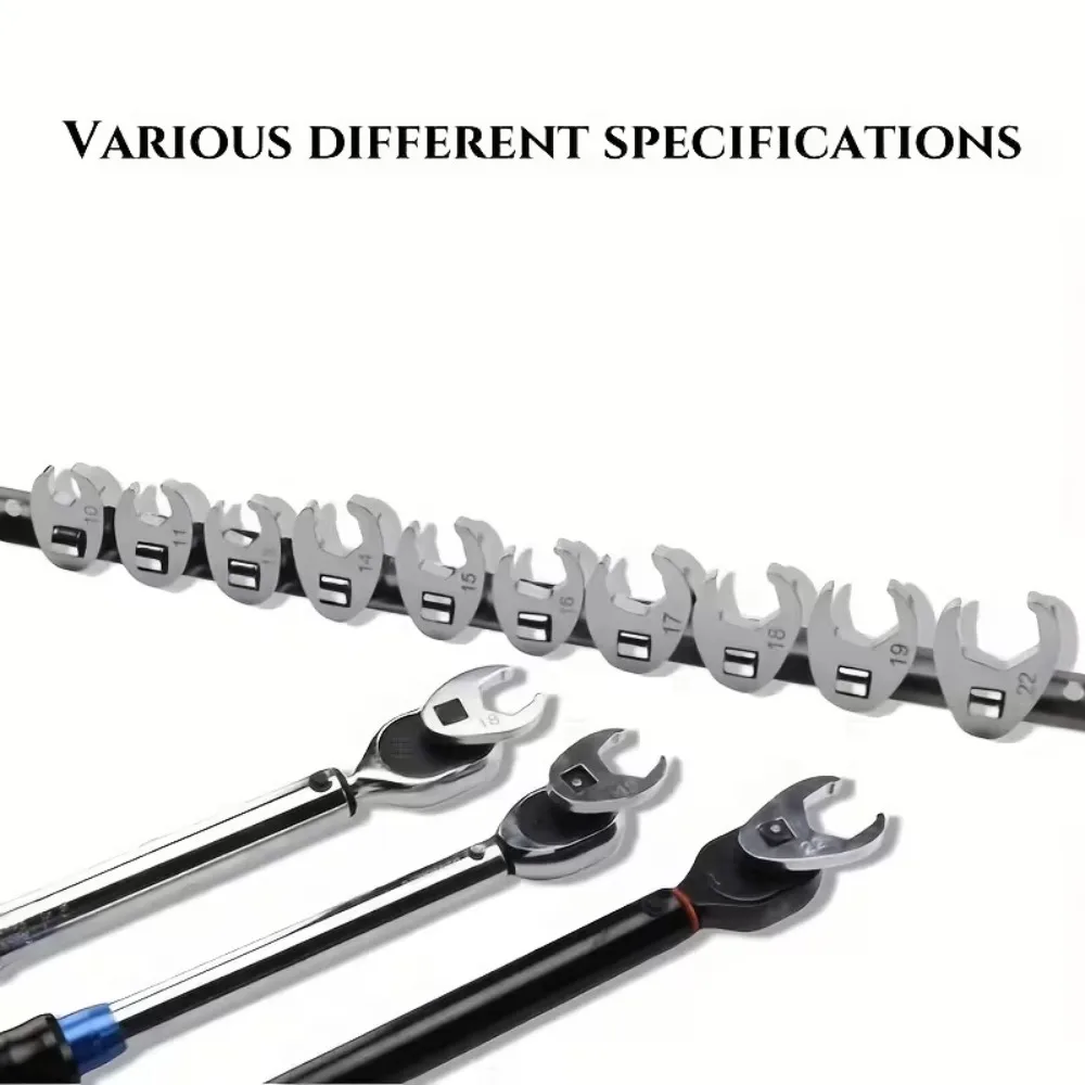 3/8 بوصة Crowfoot القرن وجع متري 10 إلى 22 مللي متر نهاية مفتوحة عزم الدوران بولهورن الشدات مفاتيح مجموعة 9/11 قطعة