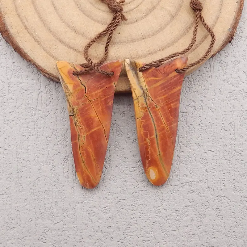 Natural Multi-Color Picasso Jasper Double Hole Earring Beads, Drilled Earring Pair,Semi-Precious Stones for Jewelry Making