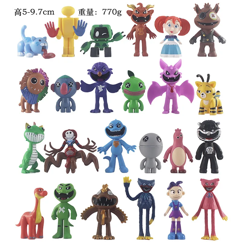 Cross Border Poppy Playtime Horror Game Plush Figure Model 8 Styles Plastic Figure Model Ornaments 8 Styles With Bag Box Packing