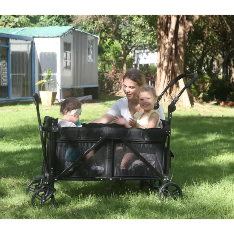 ODM OEM Multi-Function Shopping Travel System Aluminum Frame Factory Cart for Beach Garden 4-Seat Wagon Stroller for baby