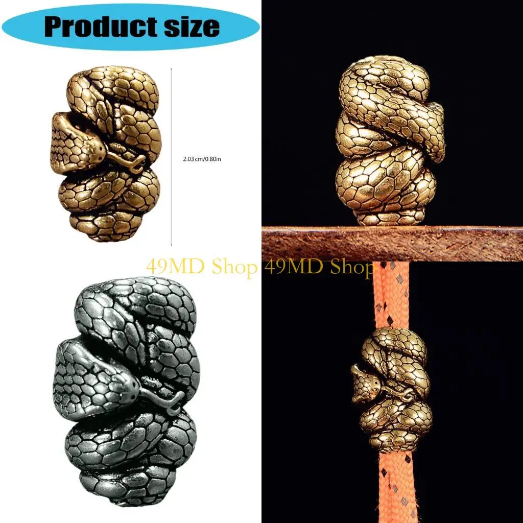 

49MD Snake Serpents Beads for Crafting Unique Charm Accessories and Paracord Enthusiast Gear Large Hole Artistic Collectibles