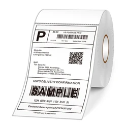 Thermal Shipping Labels 4x8in Shipping Package Thermal Printer All-Purpose Label Paper Sticker Self-adhesive Waterproof