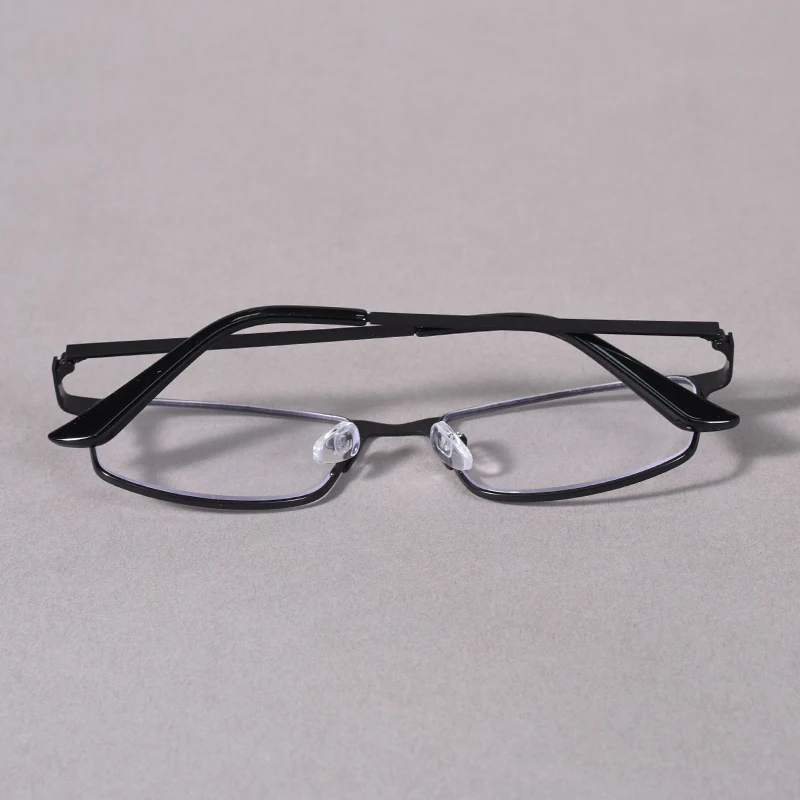 Black Color Blue Light Reading Glasses Men Computer Readers Metal Full Frame Eye Magnifier Presbyopia Lens +225+275