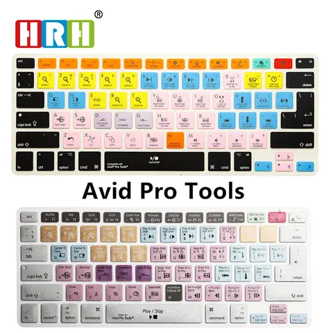 HRH Waterproof Avid Pro Tools Shortcut Hotkey Silicone Keyboard Skin Cover Protective Film for Macbook Air Pro Retina 13"15" 17"
