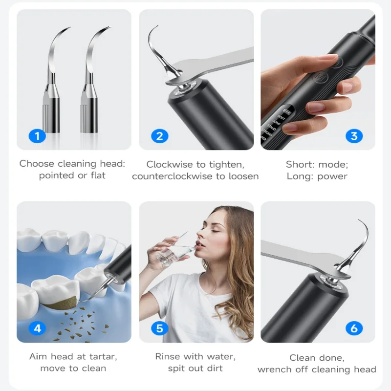 منظف الأسنان الكهربائي Limpieza الأسنان مع مرآة الفم 5 طرق شاشة LED مزيل الجير عن طريق الفم قشارة أدوات تنظيف الأسنان