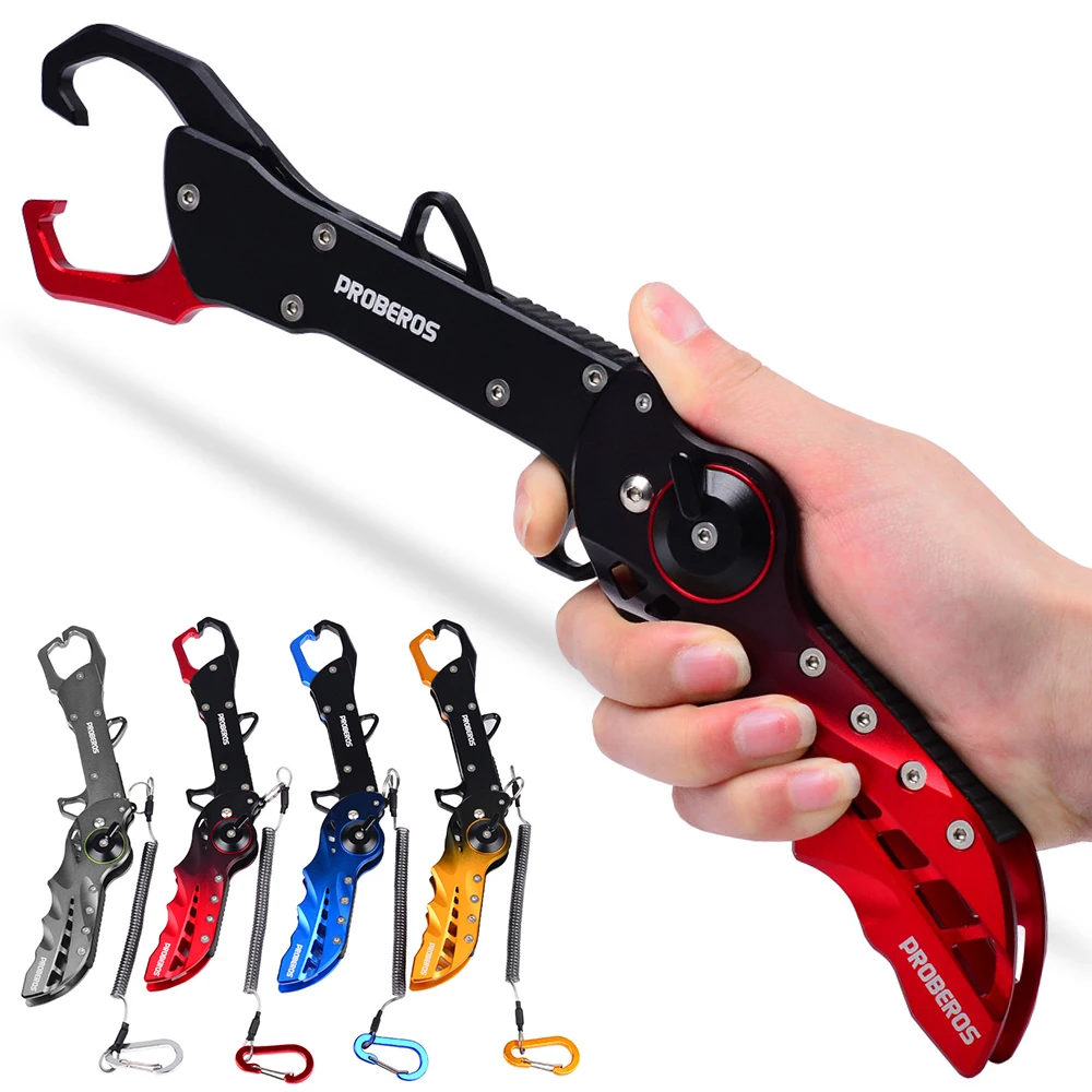 

Folding Fish Lip Gripper 28cm/11in Grip Max 40kg CNC Aluminum Alloy Fishing Pliers Gear Floating Controller Fishing Tool Tackle