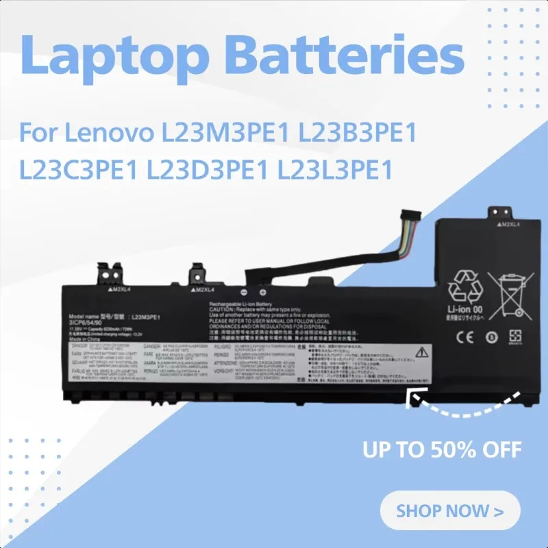 For Lenovo L23M3PE1 L23B3PE1 L23C3PE1 L23D3PE1 L23L3PE1 Laptop Batteries
