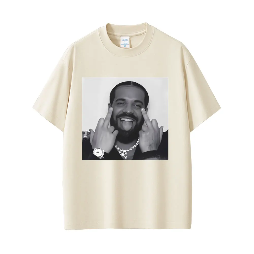 Rapper Drake Friendly Gesture Funny Meme T-shirt Men Women Casual Humor T Shirts Short Sleeve Men's Hip Hop Vintage Tops T Shirt