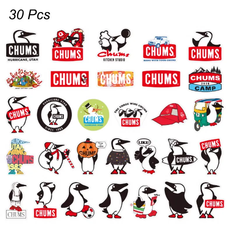

30 Pcs Outdoor Brand Penguin Decals Adventure Camping Stickers Car Luggage Skateboard Laptop Waterproof Pegatinas Vinyl Glossy