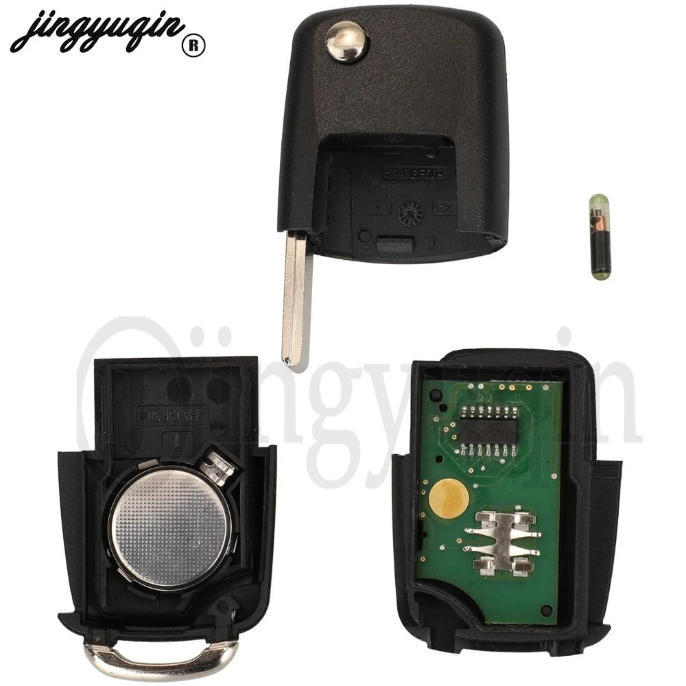 jingyuqin FCCID:1K0959753L 315 MHZ ID48 Chip zdalny klucz do VW/Volkswagen Bora Golf Sharan Passat Leon z 3 przyciskami HU66 Blade