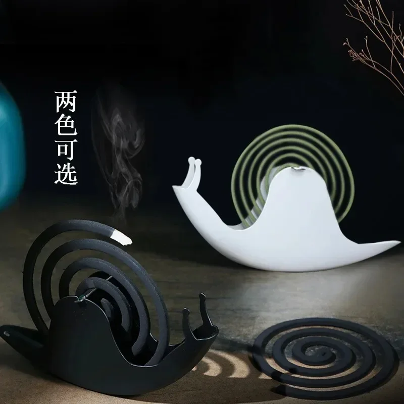 Creative Mosquito Coil Holder With Tray Nordic Style Spiral Summer Day Iron Mosquito Repellent Incenses Rack Plate Home Decor