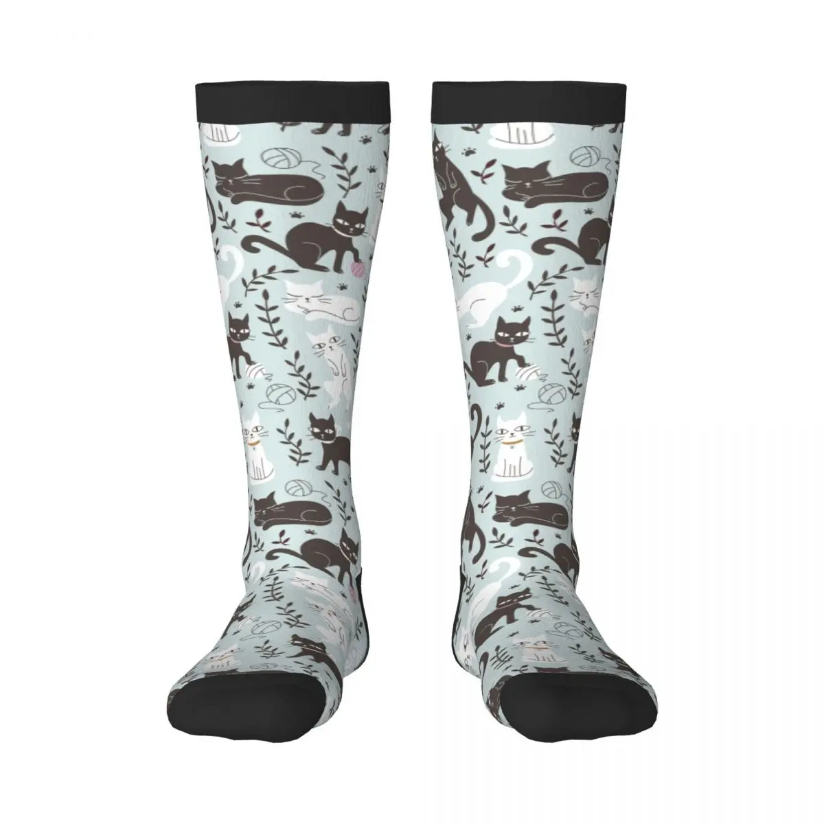 

Высокие носки унисекс с рисунком кошек для мужчин и женщин, осень-зима