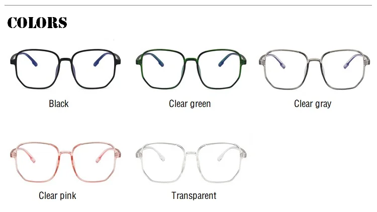 2024 Trends Anti Blue Light Oversized Glasses Computer Women Blue Blocking Gaming  Men Transparen Eyeglasses Spectacles Frame