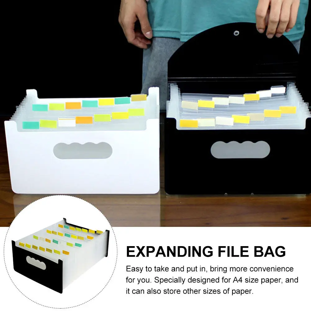 Portable A6 Mini Accordion File Folder Plastic Expanding Document Organizer Office Folder Bag Small Document Holder Multi-Layer