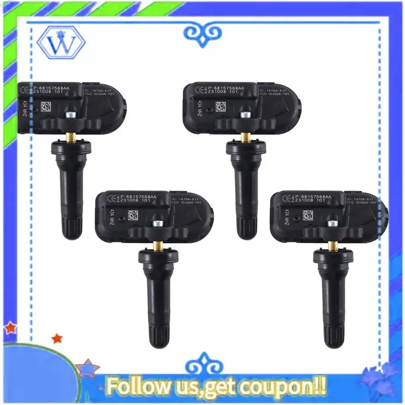 

M46K-4Pcs Tpms Car Tire Pressure Monitoring Sensor For Jeep Dodge Ram 1500 2500 2014-2018 68157568Aa