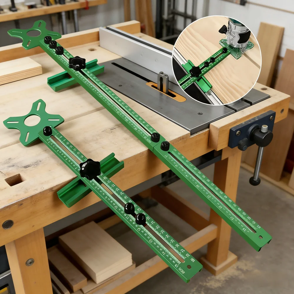 

3 in 1 Router Milling Groove Bracket Woodworking Circular Cutting Jig Aluminum Router Circle Cutting Auxiliary Tool