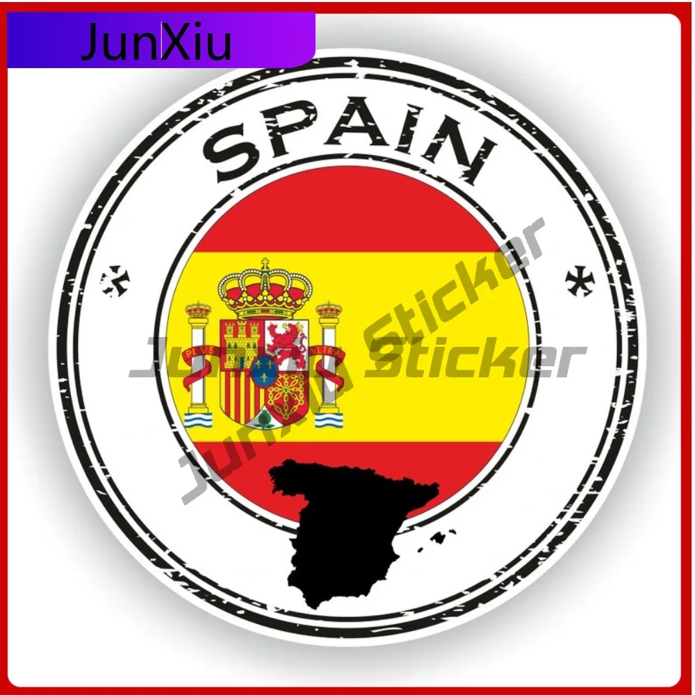 

Spain Seal Round Unique Truck Waterproof Decal Fla Truck Car Helmet Accessory Decoration Durable Cool Wall Unique Car Wall