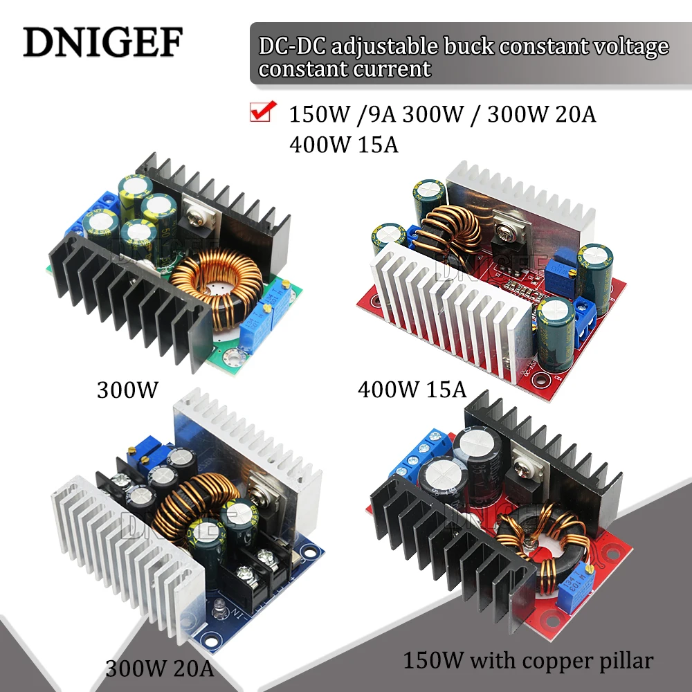 DC-DC 150W /9A 300W / 300W 20A/400W 15A Constant Current LED Driver Boost Converter Step Down Buck Converter Power Supply Module