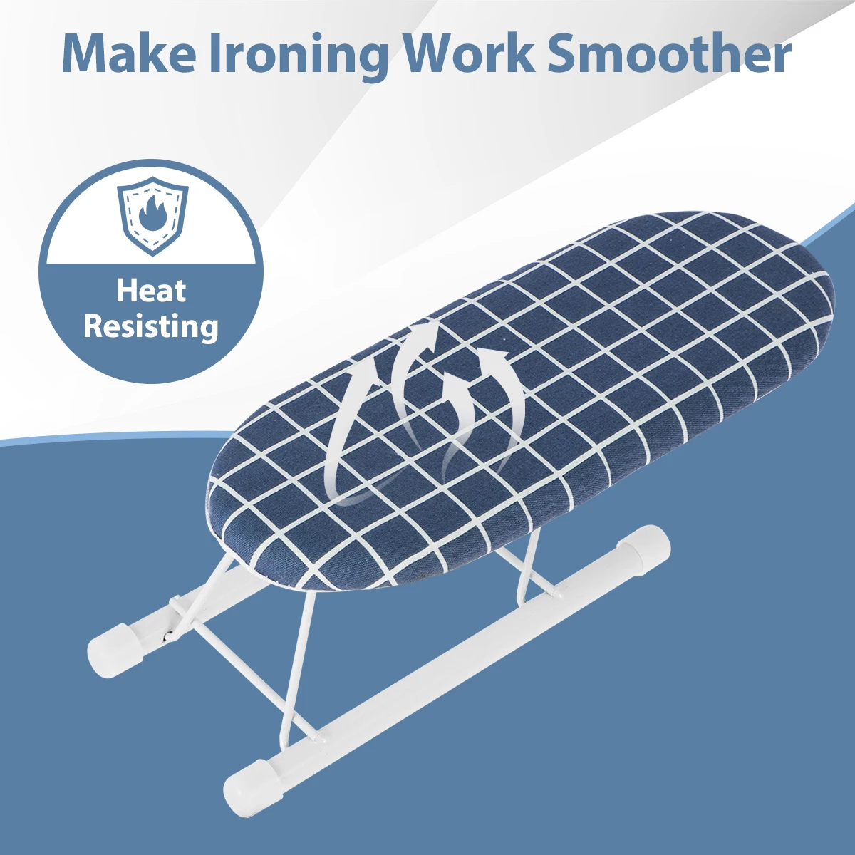 رف لوح كي صغير محمول، لوح كي صغير مع أقدام قابلة للطي غير قابلة للانزلاق، لوح كي قابل للطي، كم قميص مناسب