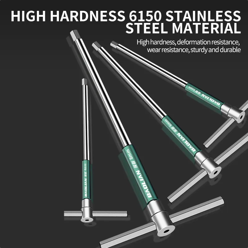 Extended T-Socket Wrench Torx Screwdriver T Type Allen Hex Wrench Chrome Spanner Hand Tool 2.5/3/4/5/6/8/10mm Sizes image 3